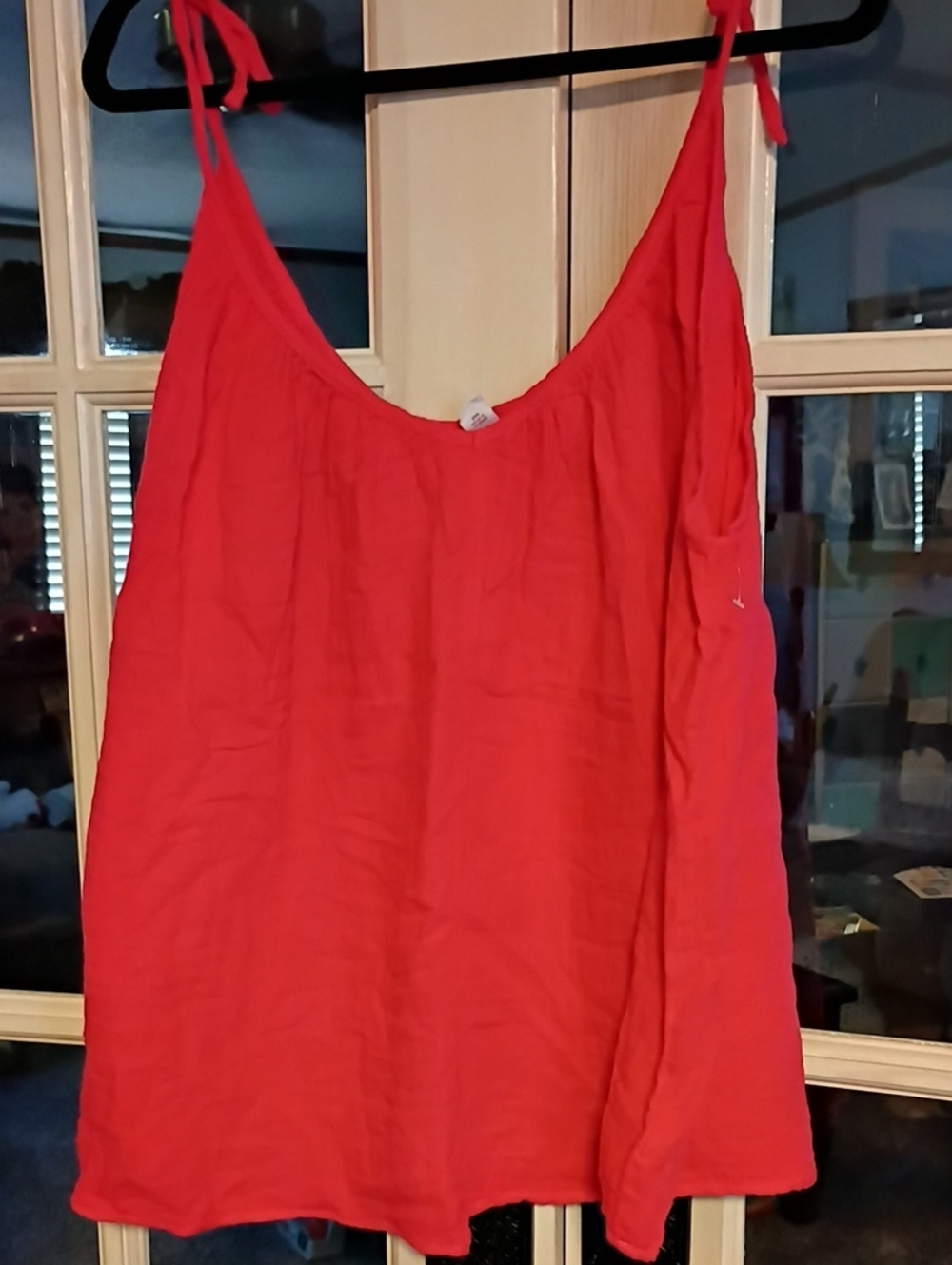 Red Women's Tie-Shoulder Tank Top - Breathable Summer Layer - New